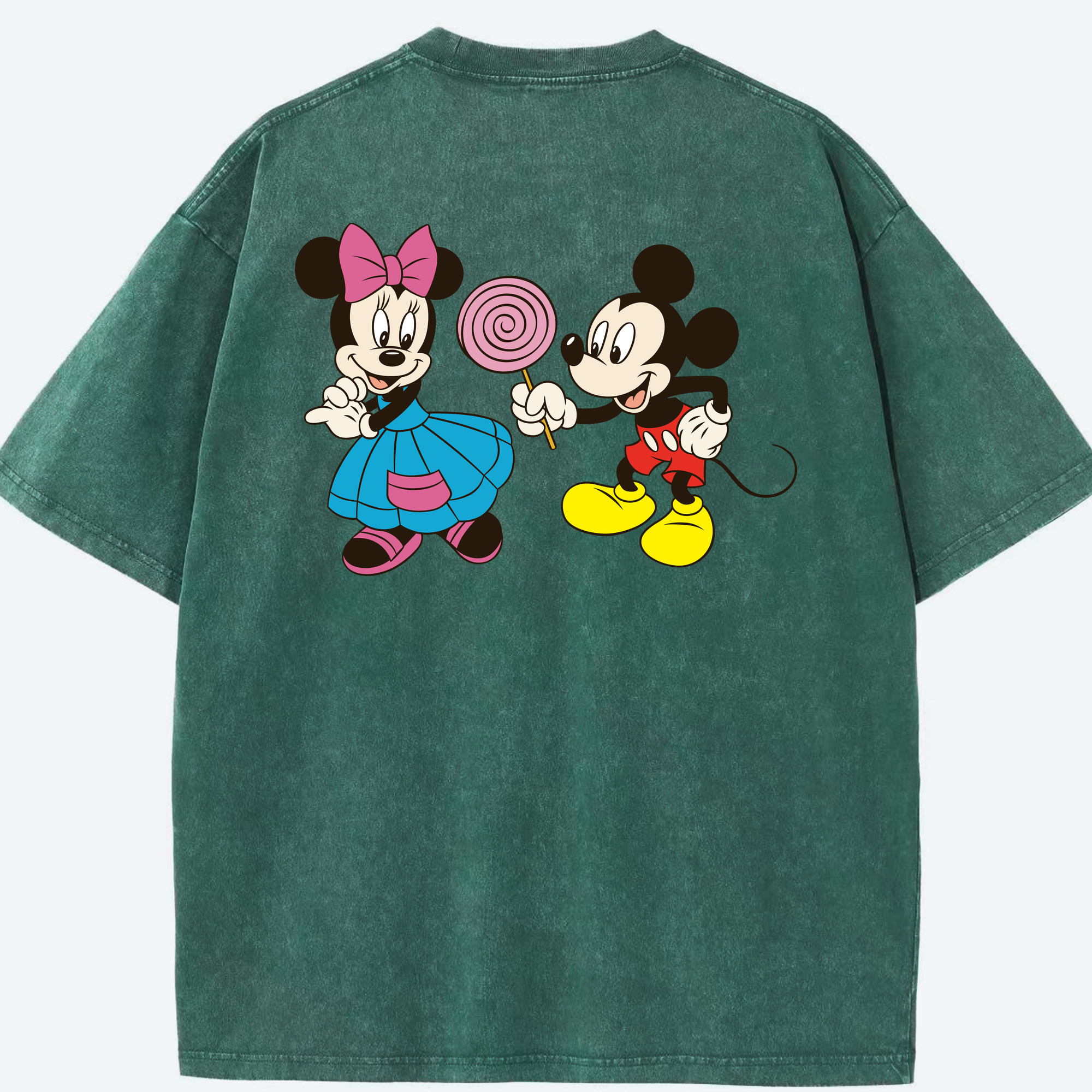 （画像用） ミッキーマウス Mickey Mouse 綿100% ヴィンテージ風 半袖Tシャツ（背面プリント）